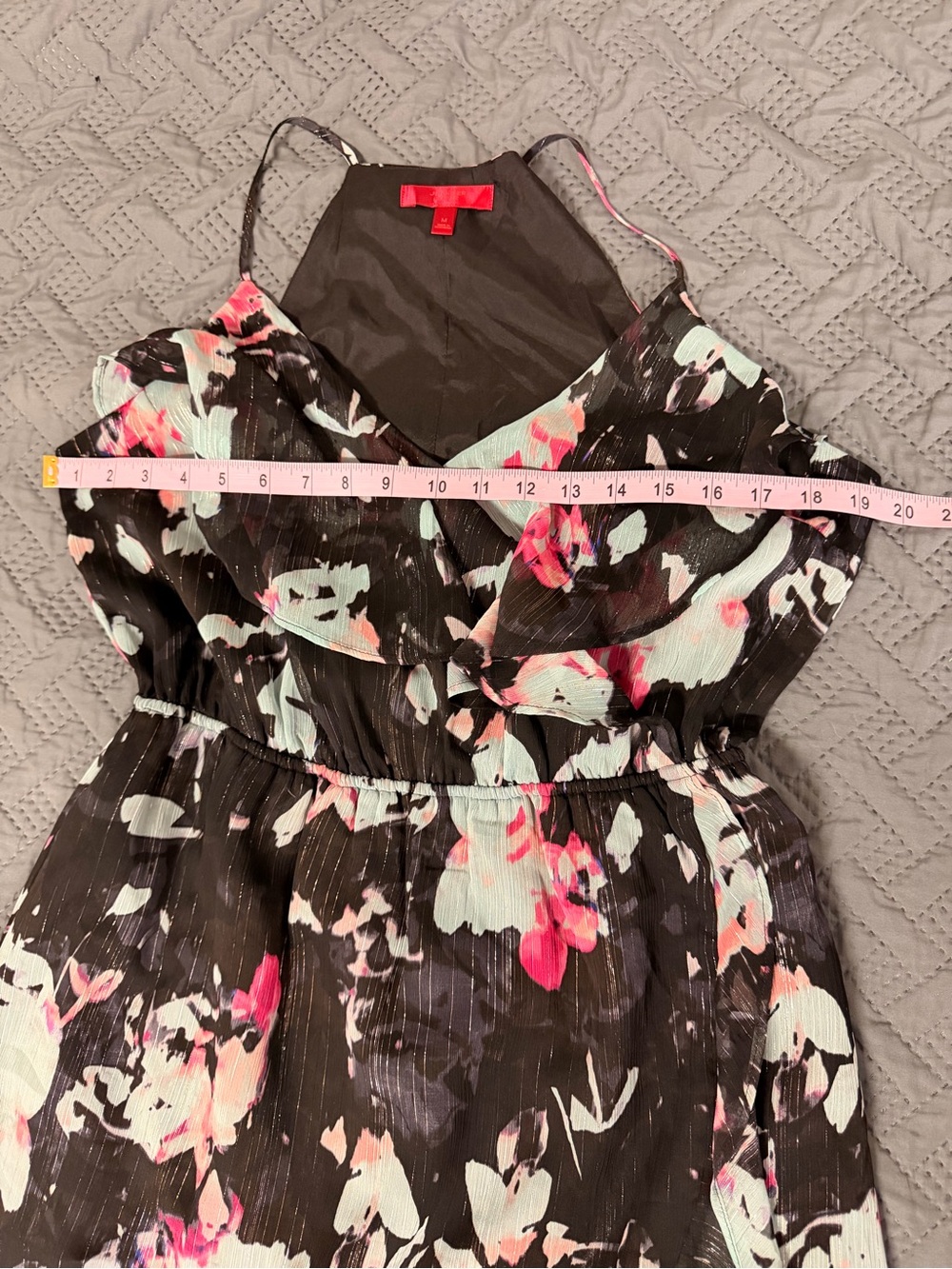 Jennifer Lopez Dress Sz M Romantic Vacation Dress Floral Maxi Dress  Mint Accent - Picture 5 of 8
